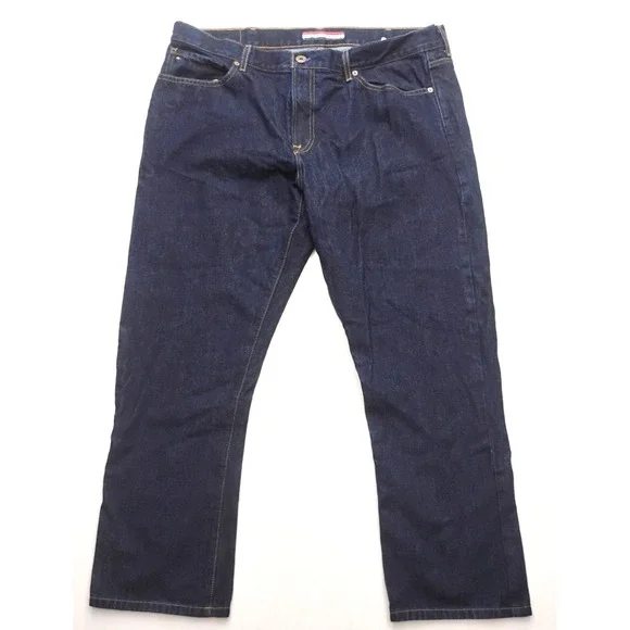 Tommy Hilfiger Straight Jeans Mens Blue Dark Wash Denim 40x30