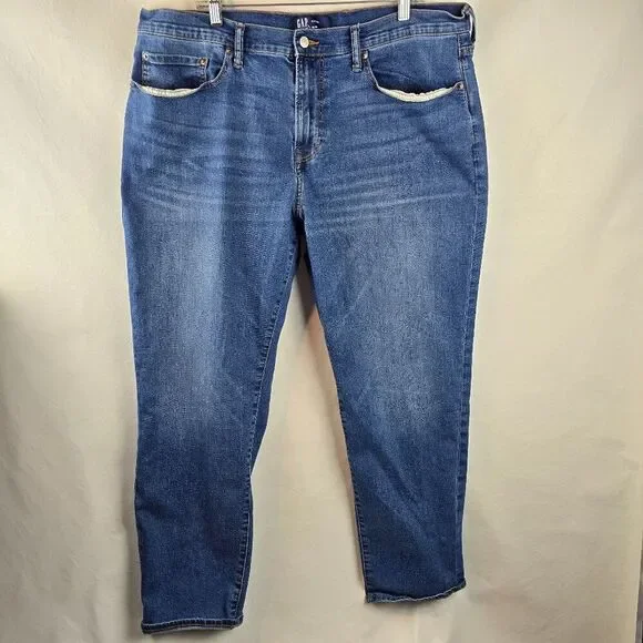 GAP Denim Slim Jeans Mens 40x32 Blue Medium Wash Stretch Casual Classic Fit