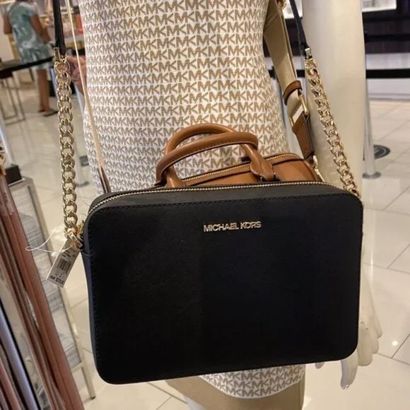 Michael Kors Jet Set Item Large EW Crossbody Leather Black