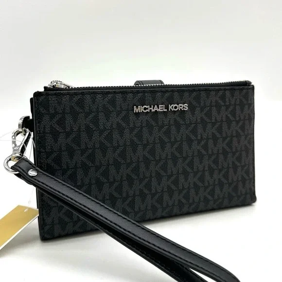 Michael Kors Large Double Zip Wallet Wristlet Black