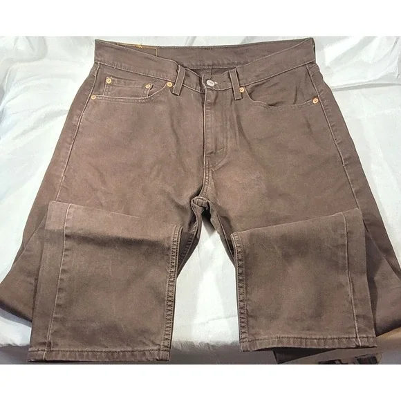 Levi Strauss 505 Straight Leg Jeans - Brown - 32x30 (34
