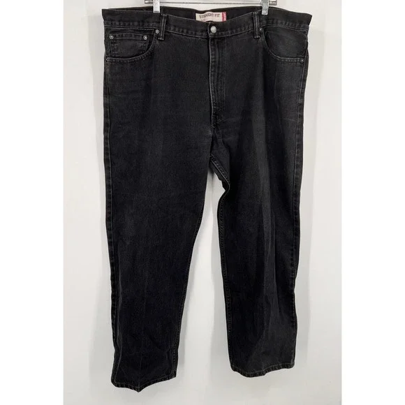 Levis 505 Mens Straight Fit Black Denim‎ Jeans 44x30 Cotton 00505-0260