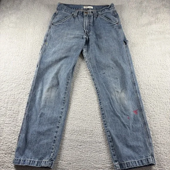 Vintage Levi  Carpenter Jeans Mens 32x32 Distressed Stained Ripped Thrashed