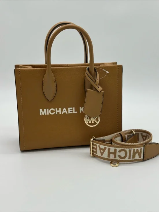 Michael Kors Cognac Brown Logo Tote with Detachable Strap