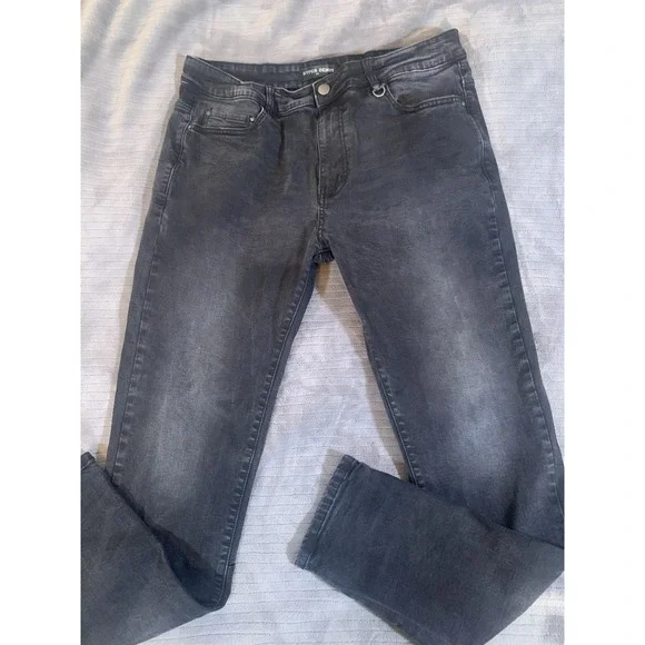 Hyper Denim Men's 38x33 Black  Biker Stretch‎ Denim Jeans Slimming
