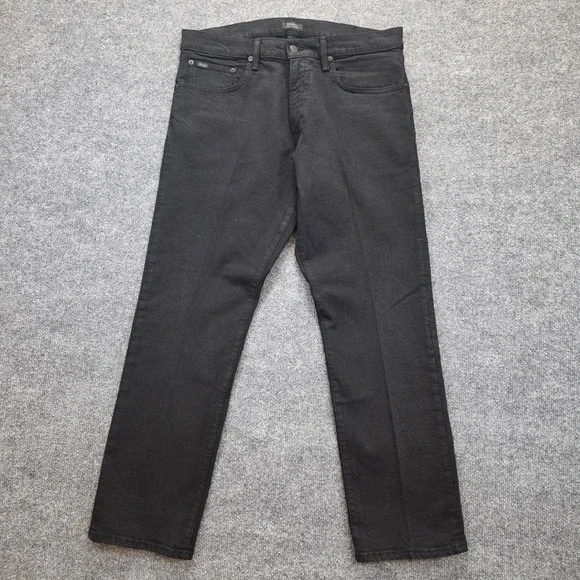 Polo Ralph Lauren Jeans Mens 34x30 Black Hampton Relaxed Straight Denim Preppy