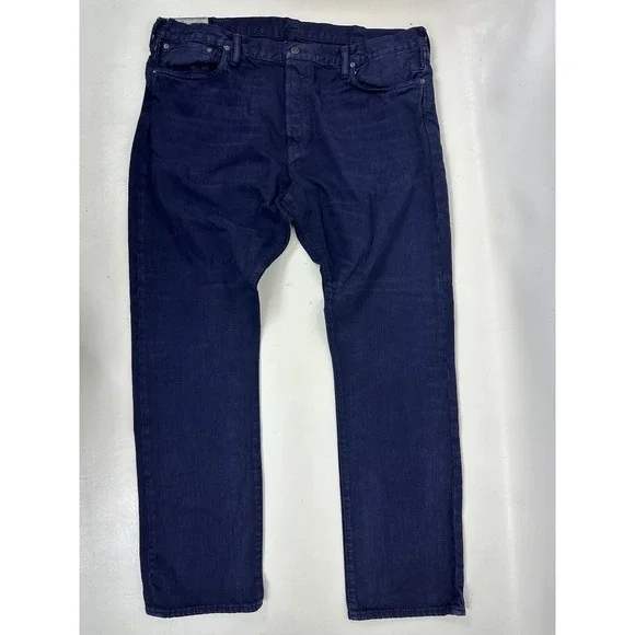 Polo Ralph Lauren Varick Slim Straight Jeans Men's 40x32 Blue Button Fly (42x33)