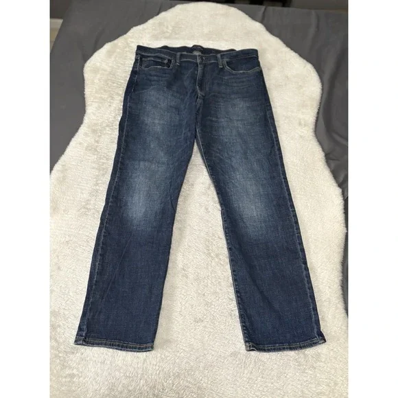 Lucky Brand 121 Slim Straight Mens Blue Denim Jeans 36x30 Act 38x30 Stretch‎