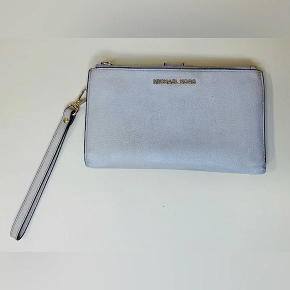 Michael Kors Adele Double Zip‎ Gold Tone Wristlet Wallet