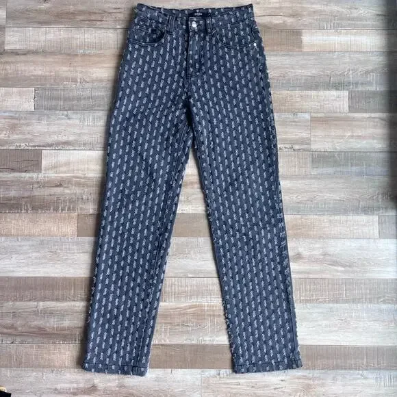 Jaded London Washed Black Pulled Distressed Jeans Size 28