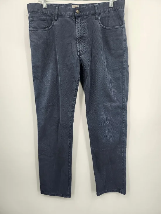 Faherty Jeans Mens 33 Stretch Terry 5 Pocket Blue Regular Straight Denim Pants