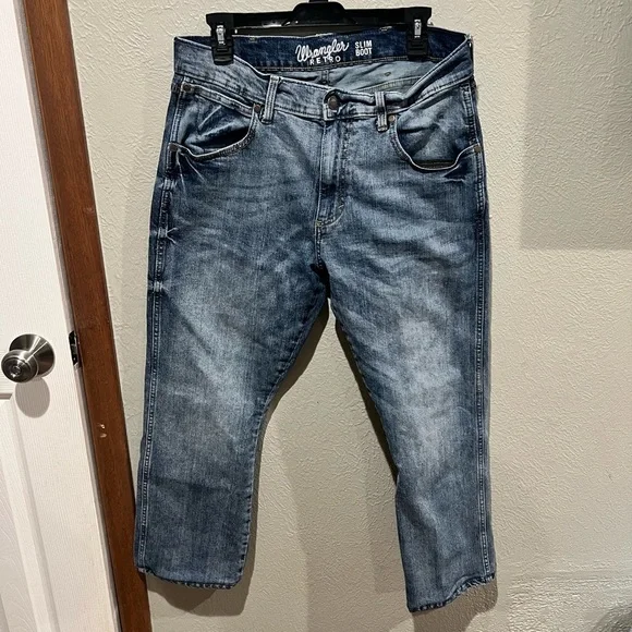 Wrangler Retro Slim Bootcut Denim Jeans Size 34x30 EUC Medium Wash Color