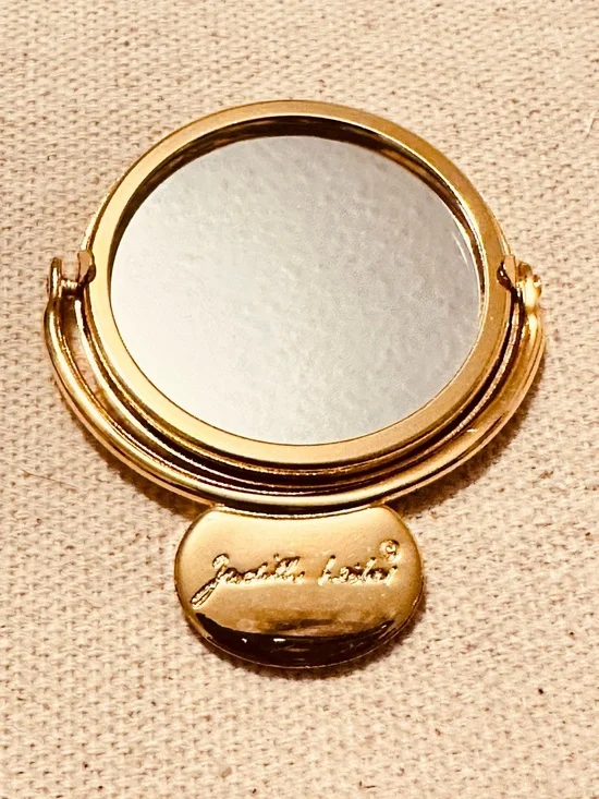 Judith Lieber | Mirror | Judith Lieber Mini Gold Flip Travel Makeup Mirror