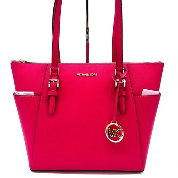 Michael Kors Large Charlotte Tote Bag Electric Pink