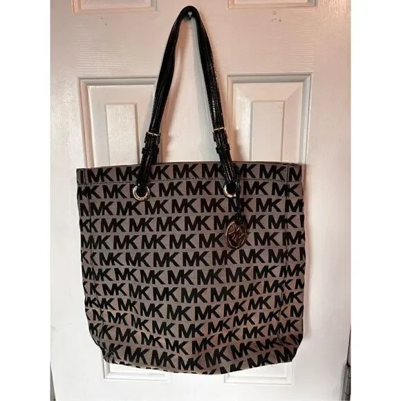 Michael Kors black and tan tote