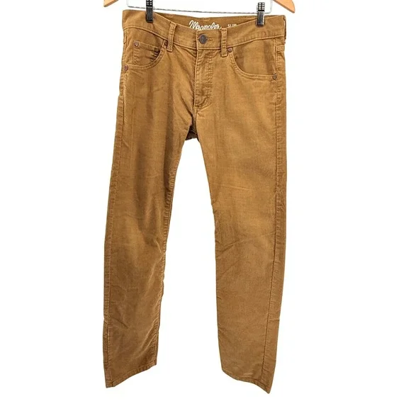 Wrangler Slim Fit Tan Corduroy Pants Mens‎ Size 30x30