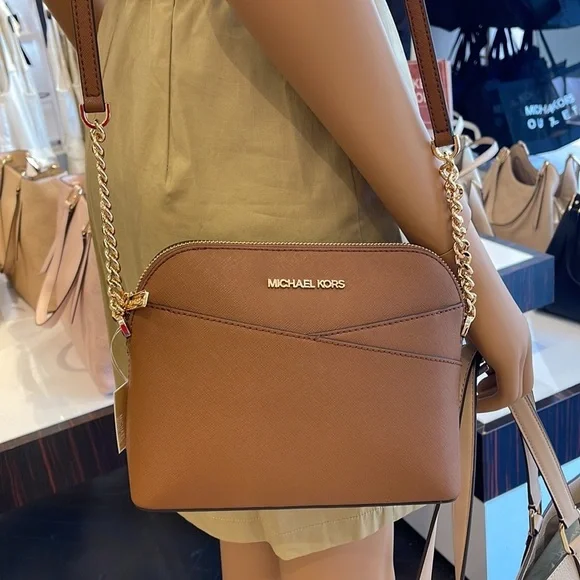 MICHAEL KORS Jet Set Travel Medium Dome Crossbody Bag Luggage  NWT