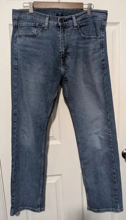Levi's 506 Mid Rise Medium Wash Blue Denim Straight Leg Men's 33x30 EUC