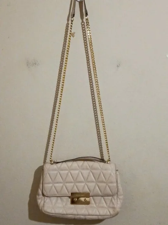 MICHAEL Kors Sloan Soft Pink Large Chain Shoulder Bag Leather Crossbody Quilted
