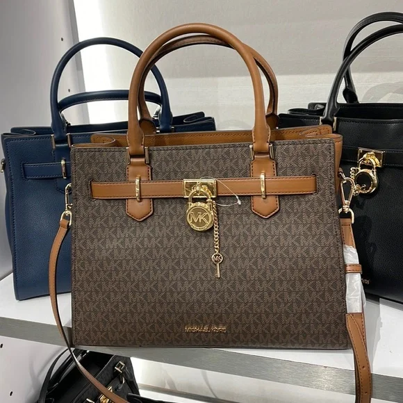 Michael Kors Hamilton Meidum Satchel Shoulder Crossbody  Brown