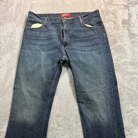 Arizona Jean Co Jeans Mens 42x32 Blue Straight Leg Medium Wash 100% Cotton Denim