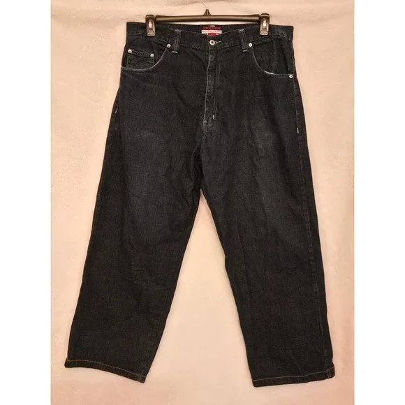 Evolution 1972 Extra Baggy Jeans Mens 38x29 Dark Wash‎ Wide Leg Denim Streetwear