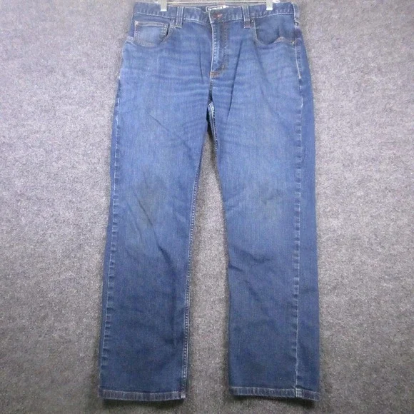 Carhartt BD2804-M Relaxed Fit Jeans Mens 36x29 Blue Straight Leg Stretch Denim