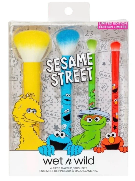 Wet n Wild Sesame Street 4 pc. Makeup Brush Set (NWT)