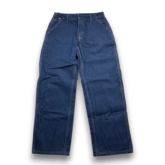Carhartt FRB13-DNM Mens Flame Resistant Denim Carpenter Jeans Blue 34x30 CAT 2