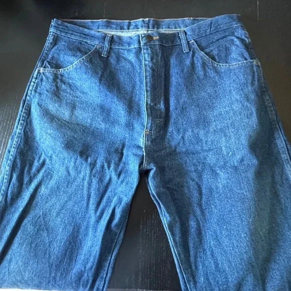Men's Rustler 130273  Blue Regular Fit Cotton Denim Jeans Size 40x30 Good Cond