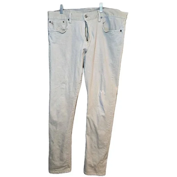 🤍 Vintage Polo Ralph Lauren PRL Co. Straight Cream Jeans‎ Men's 36x34 🤍