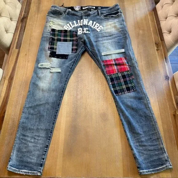 New Billionaire‎ Boys Club 42x33 Slim BB Clubhouse Stretch Button Fly Jeans