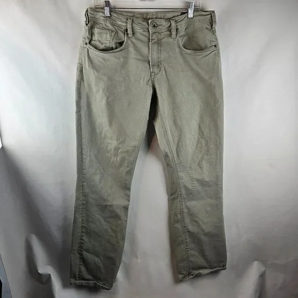 Buffalo David Bitton Jeans Mens 34x34 Beige Lucas-X ST Relaxed Straight Stretch