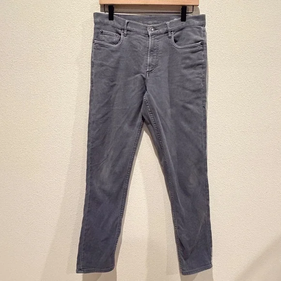 FAHERTY Mens Pants 30/30 Gray Straight‎ Leg Casual Five Pocket Stretch Denim