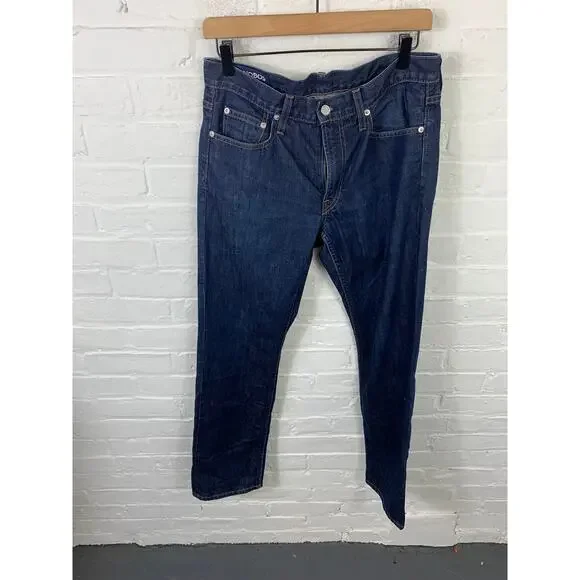Bonobos Men's Mid Rise Straight Leg Jeans Dark Wash Denim Blue Size 31/30