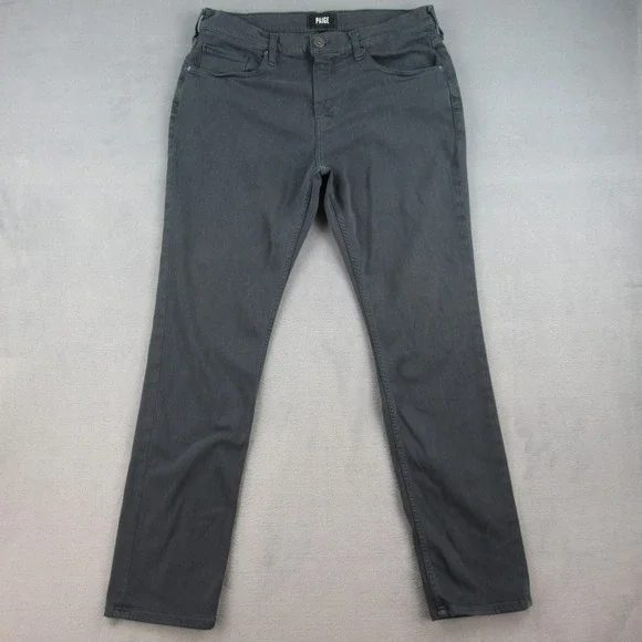 Paige Federal Slim Straight Jeans Mens 34 Deep Lagoon Grey M655799-C221