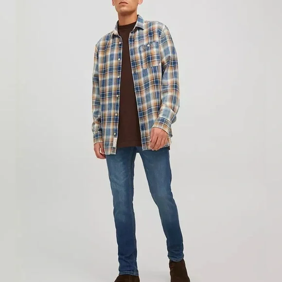All Saints Spitalfields Jack’s Place skinny dark blue jeans from Neiman Marcus