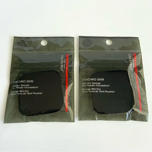 TWO Shiseido Wet Dry Sponge for Foundation New