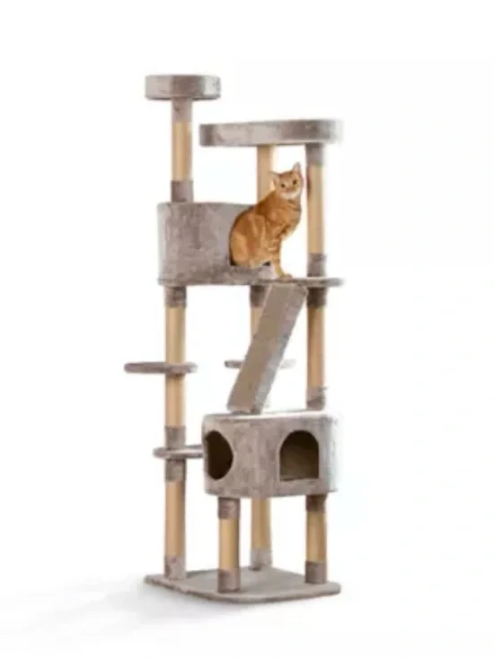 Whisker City 70-in Plush Mansion Multi 5-Level Cat Tree w/ Scratching Posts
