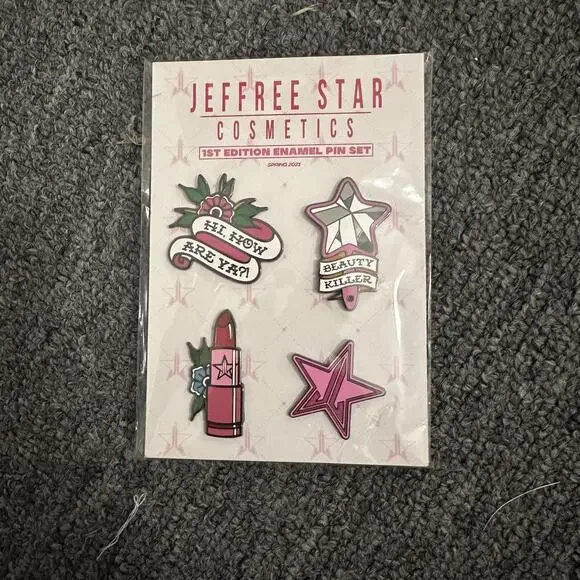 BRAND NEW IN PACKAGE Jeffree Star Cosmetics 1st Edition Enamel Pin Set
