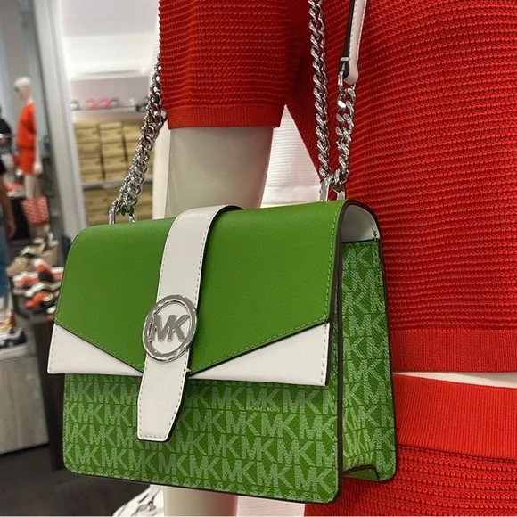 Michael Kors Greenwich Small Color-Block Signature Logo Flap Crossbody XBODY Bag