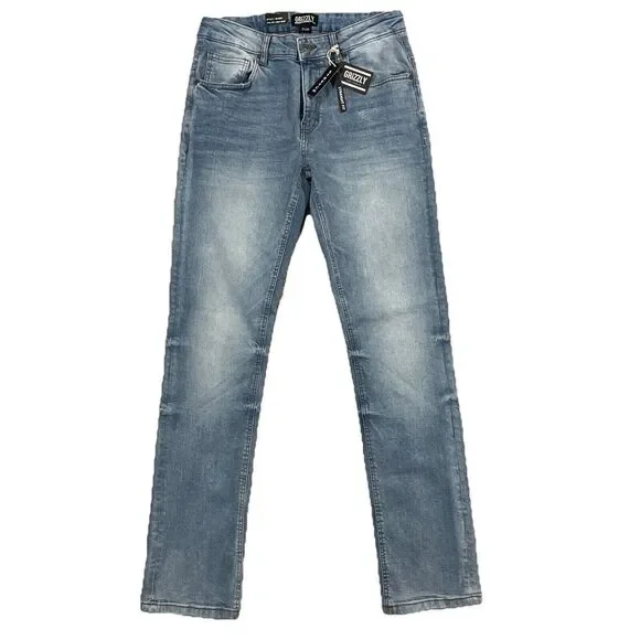 NWT‎  Grizzly Griptape Blue Jeans Med. Wash Straight Fit Stretch Sz. 31x34