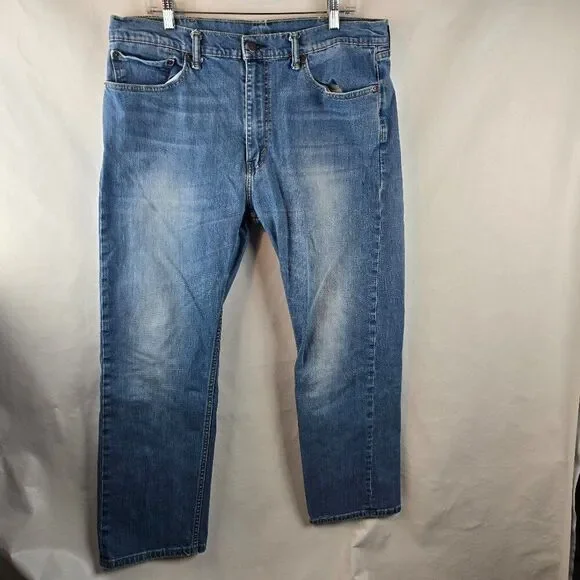Levi’s 505 Jeans Mens 38x30 Blue Denim Straight Leg Regular Medium Wash Stretch