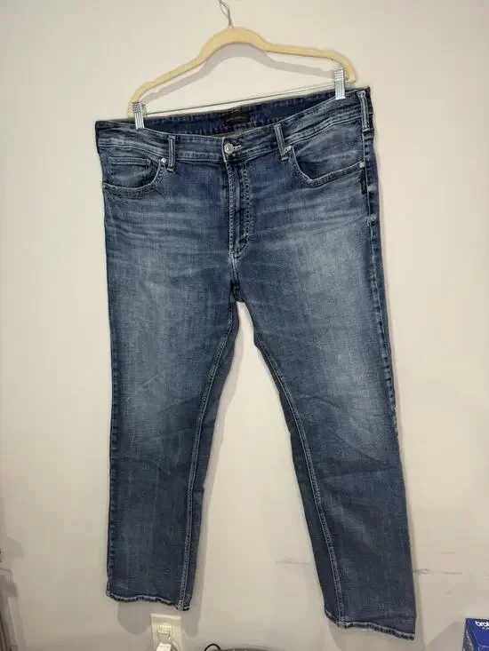 Silver Jeans Co Grayson Jeans Mens 42x32 Relaxed Straight Stretch Blue Denim