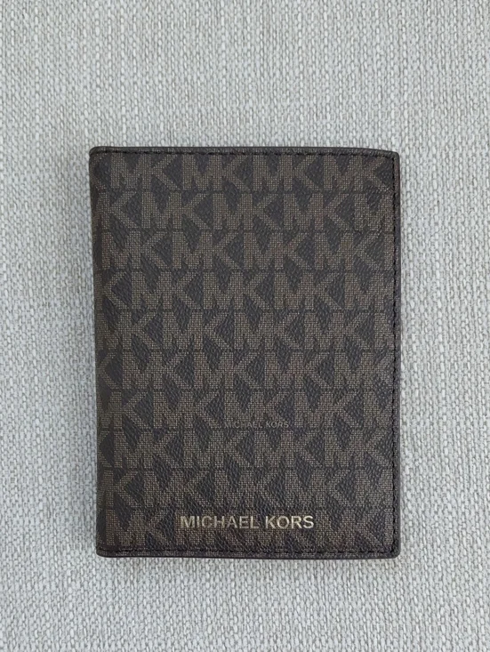 Michael Kors Brown Monogram Jet Set Passport Wallet