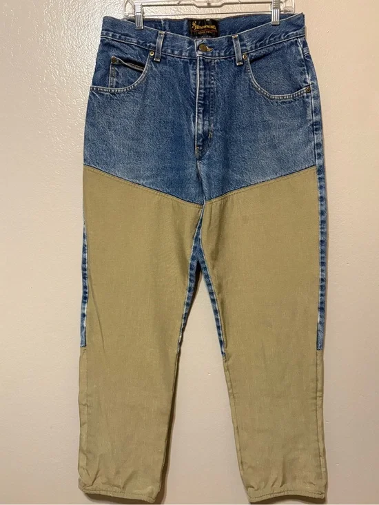 Browning Two-Tone Blue and khaki Straight Jeans Size 34/34
