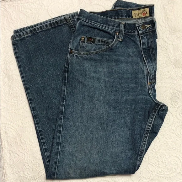 Mens Wrangler 20X Bootcut Blue Jeans Size 30x30 Competition Style 01