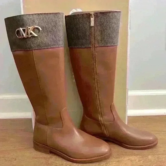Michael Kors Monogram Knee Boots.