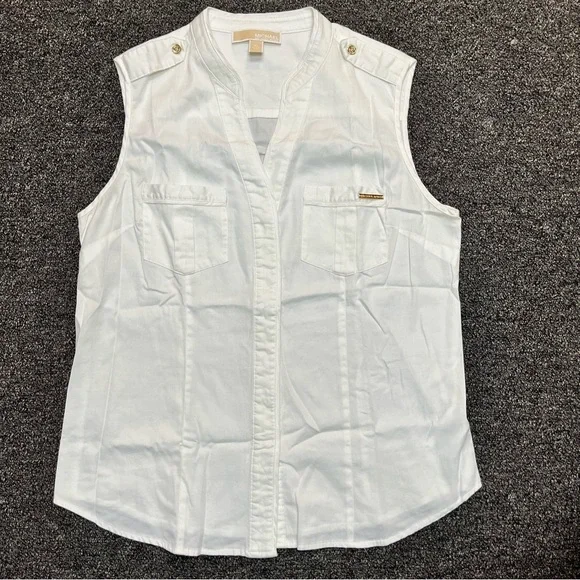Michael Kors White Sleeveless Blouse