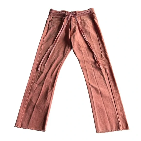 Vyner Articles Organic Cotton Denim‎ Raw Hem Karate Pants Jeans Orange 30 Waist